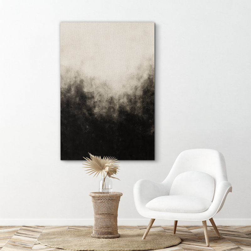 «Misty Landscape Art», impression sur toile encadrée en noir et blanc, H 36 po x l 24 po x P 1,5 po, Toile tendue