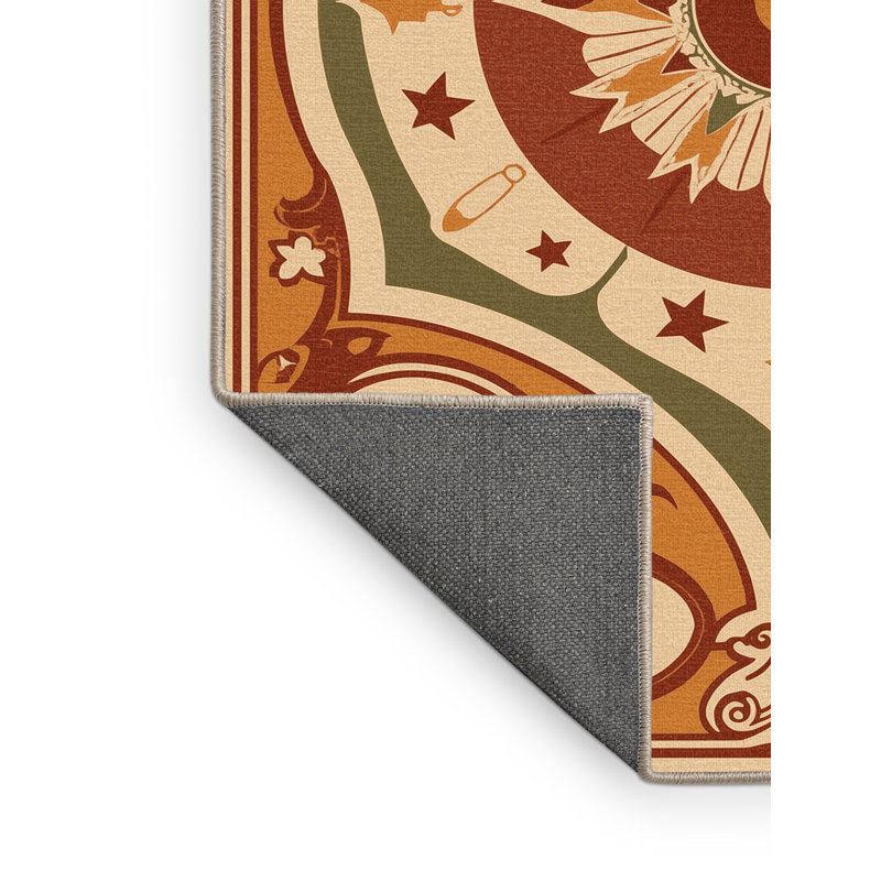 Tapis moelleux moelleux à imprimé bohémien brun et beige Prompton, 8 x 10