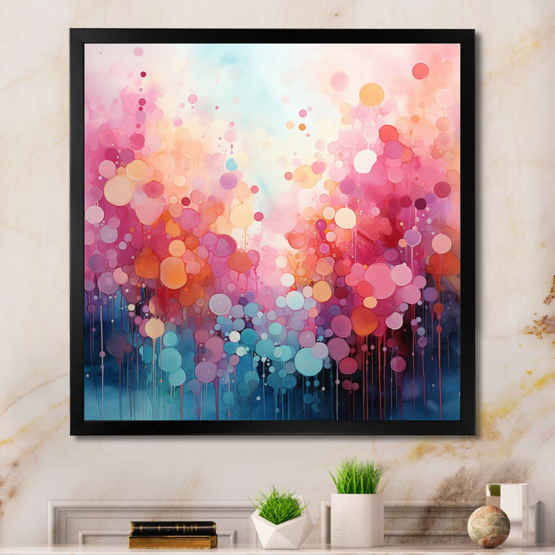 Cotton Candy III - Abstract Landscape Canvas Prints, H 30 po x l 30 po x P 1 po, Cadre photo noir
