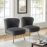 Chaise d'appoint d'appoint en velours capitonné Leona