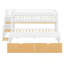 Lit mezzanine simple TG avec bureau coulissant et lit gigogne simple, lit superposé multifonctionnel avec 2 tiroirs de rangement et marches de rangement, jeu de lit et station de travail peu encombrants-133037852