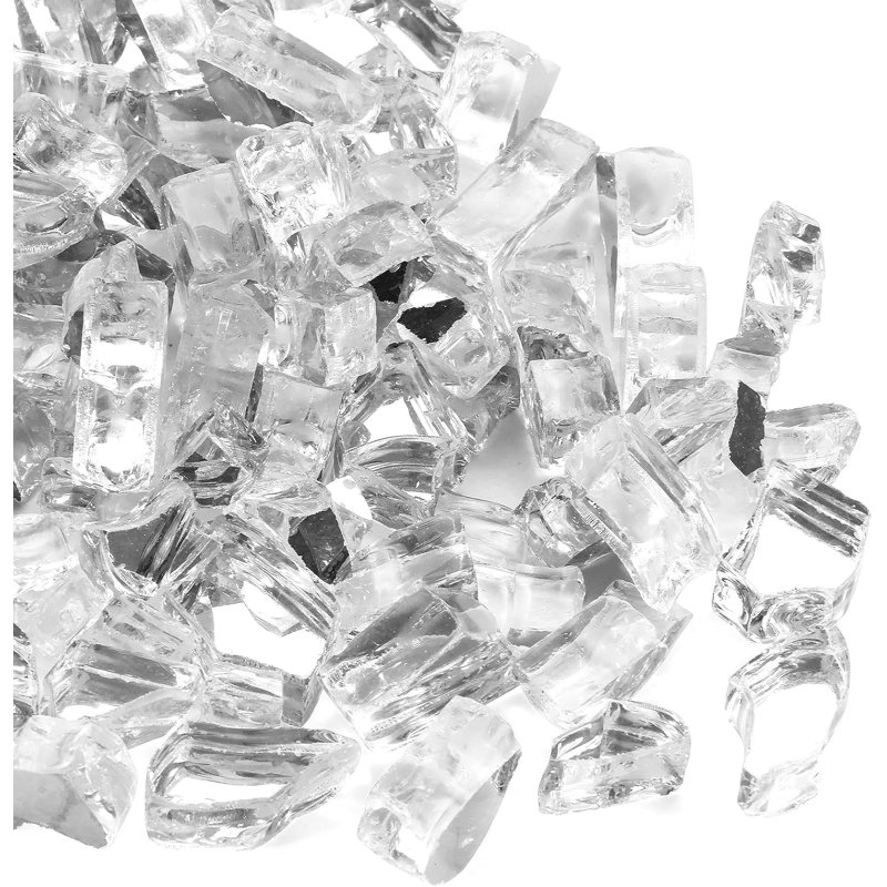 Roches de foyer en verre réfléchissantes de 1/2 pouce en verre blanc pour foyer