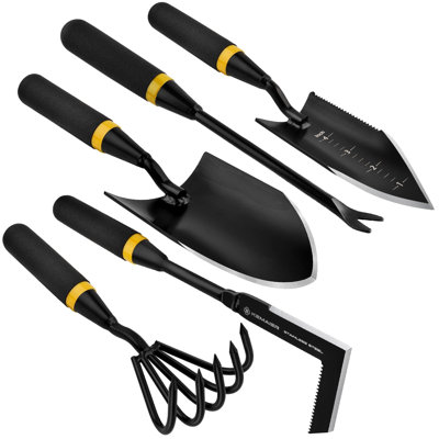 Garden Tool Set - Featuring A Heavy-Duty Stainless Steel Hand Cultivator, Transplant Shovel, Trowel, Crack Weeder, And Dandelion Weeder - The Ultimate, Unbreakable Gardening Gift