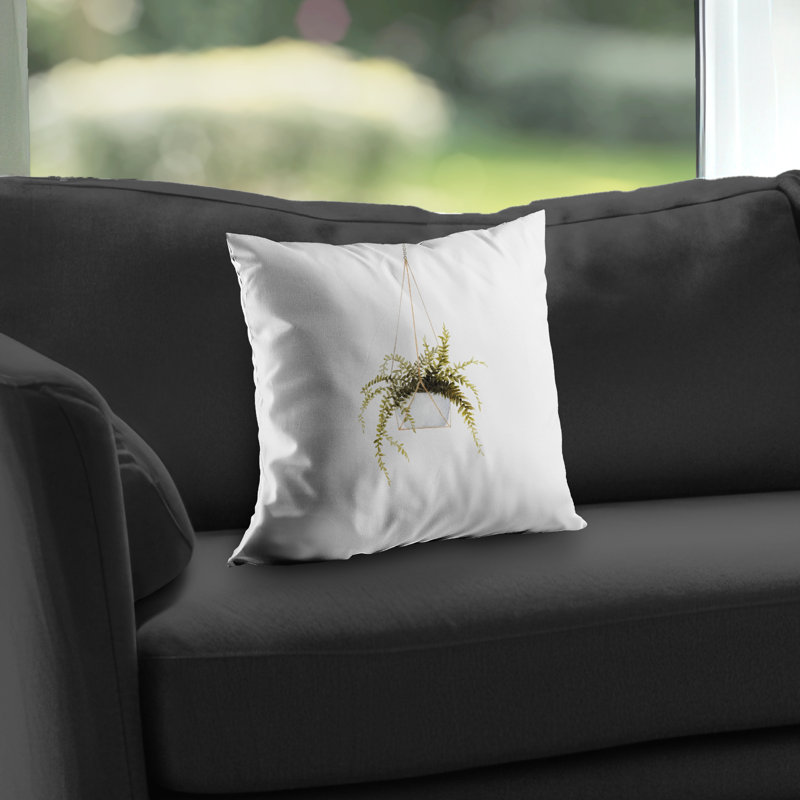 Suspended Fern Green Bedroom Poly Twill Throw Pillow Insert
