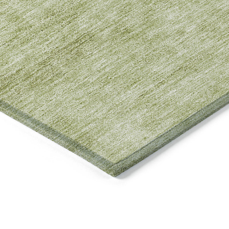 Tapis intérieur lavable abstrait vert olive et artichaut 3 pi x 5 pi HomeRoots