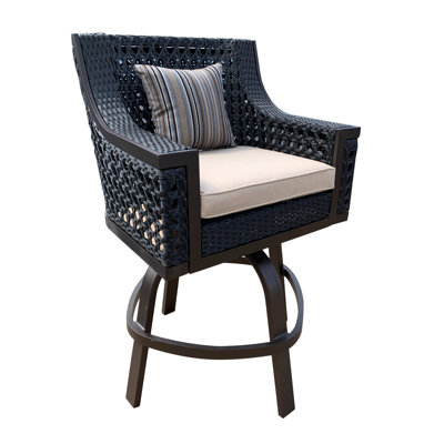 Chaise de patio pivotante avec coussin