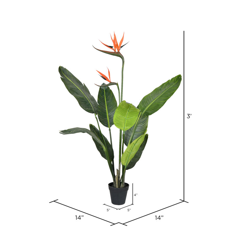 Faux Plant in Pot, 36" H x 14" W x 14" D