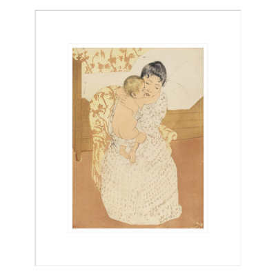 «Maternal Caress» par Mary Cassatt, impression giclée sur cadre