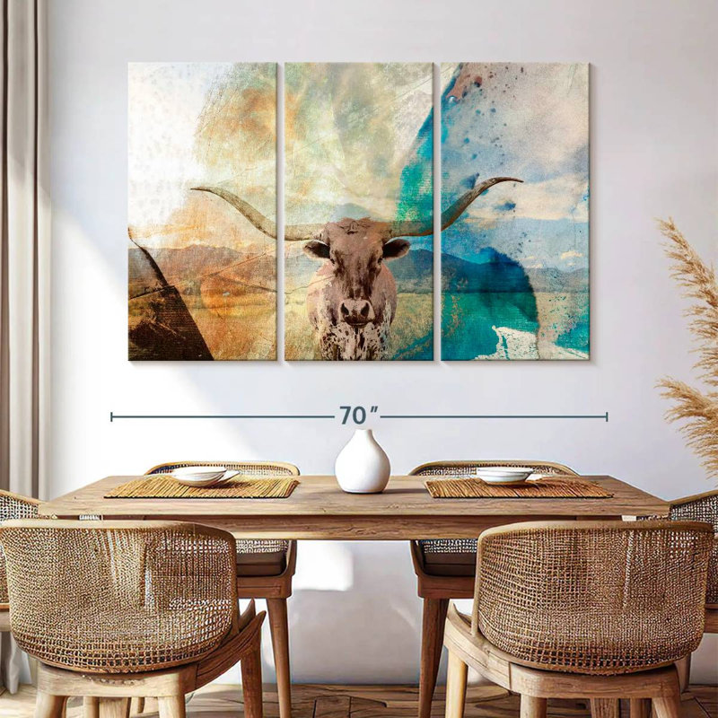 Brampt Abstract Longhorn, 42" H x 65" W