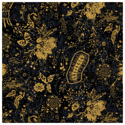 Couvertures à motif floral doré