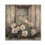 Pivoines et grange patinée II - Art mural en bois pivoines - sur bois de pin naturel-349690255