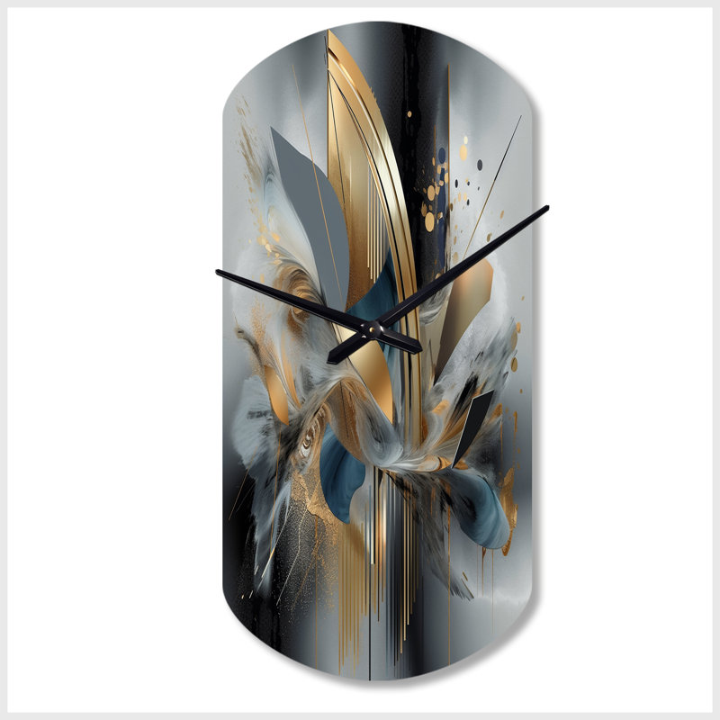«Soft Colors Marble Abstract II», horloge cylindrique en métal, horloge murale asymétrique moderne, Grand