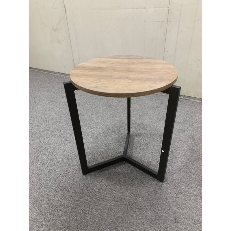 Round Side Table, Round Accent Table, End Table With Metal Frame