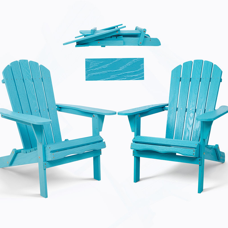 Fauteuil de patio en bois massif pour l'extérieur, Bleu turquoise