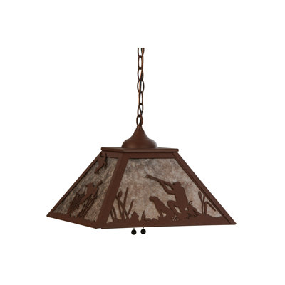Luminaire suspendu conique unique 2 lumières Quail Hunter avec chien