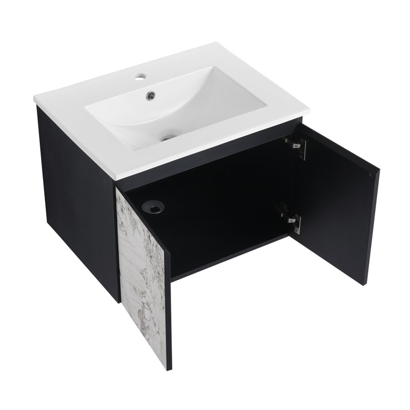 Shreffler 24'' Floating Wall-Mounted Bathroom Vanity