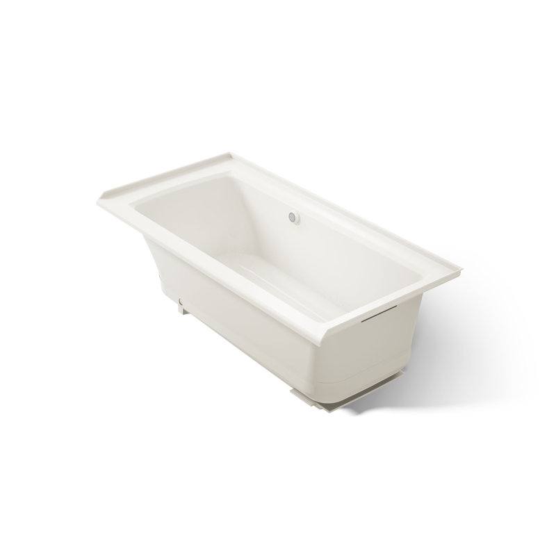 Archer® 60-in X 30-in Alcove Heated Bubblemassage Air Bath with Left-hand Drain, Biscuit, Right