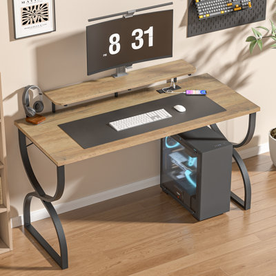 Computer Desk with Built-In Electrical Outlet