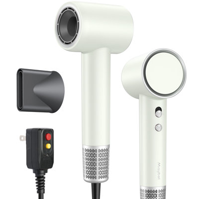 High Speed Hair Dryer, With Magnetic Diffuser & Nozzle For Home Travel (White)