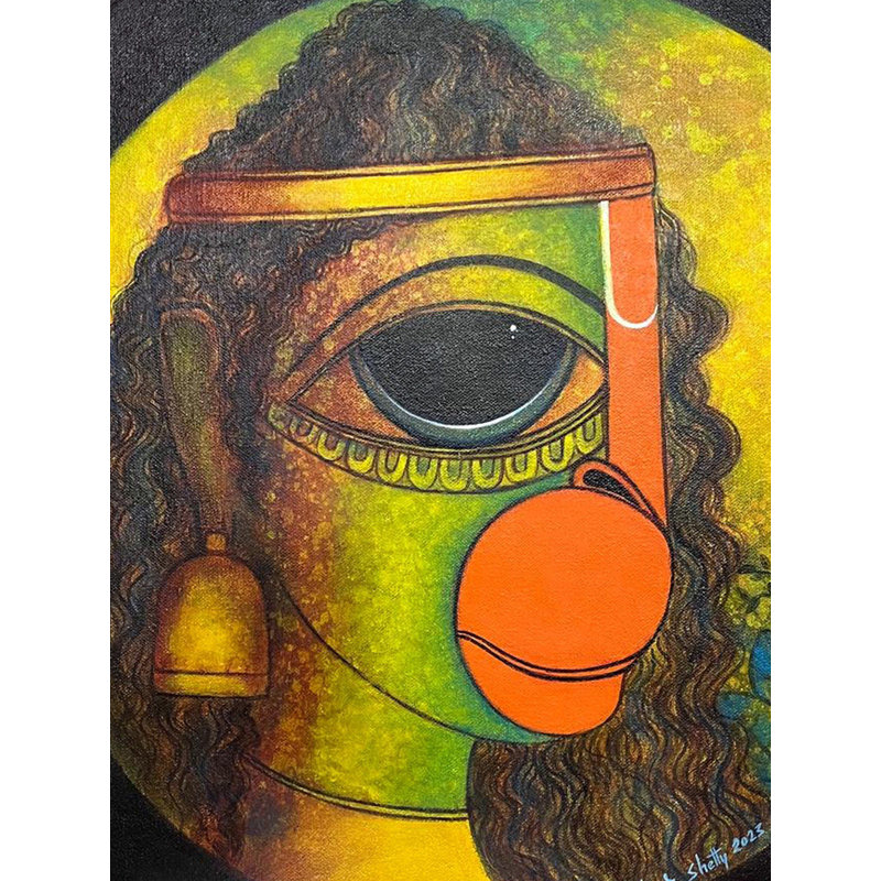 Lord Hanuman | Acrylique sur toile | Par Manohar Shetty