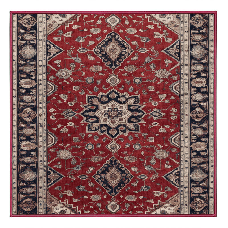Tapis brun lavable à la machine, Carré 5 pi