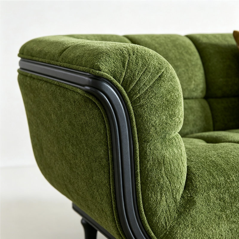Canapé en tissu luxueux de style français., L 69,2 po