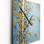 Horloge murale en bambou bleu et doré Zen Moment VI-2031396595