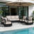 Abdullah 5-Piece Modern Aluminum Outdoor Patio Furniture Set with 4 Swivel Chairs and Beige Cushions-1422751098