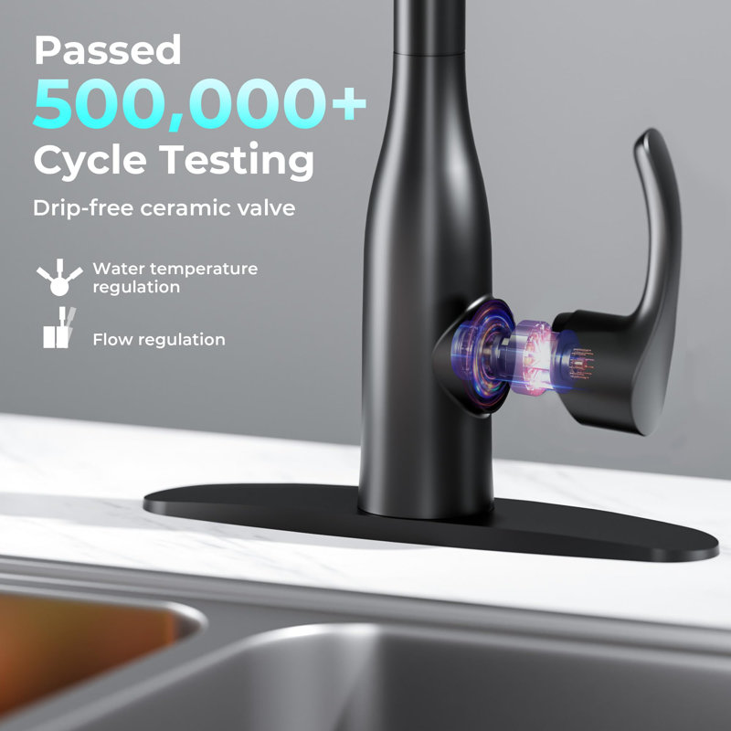 Robinet de cuisine Touchless, Noir mat