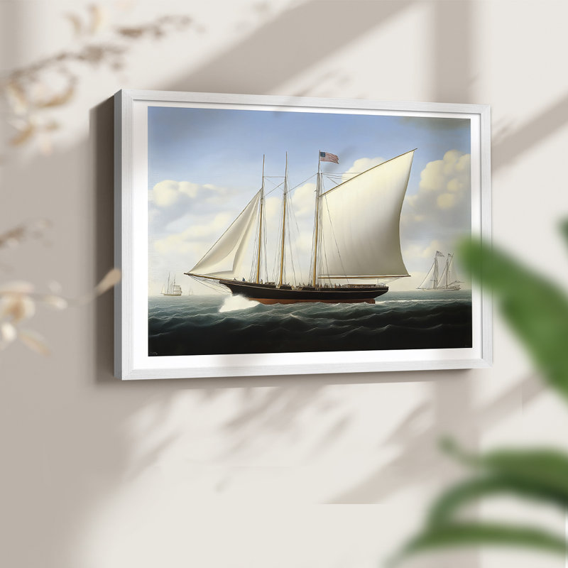 Nautical Series-CLIII -Framed Print - Restickable, 11" H x 14" W, White