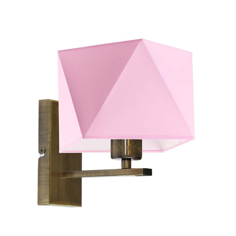 Awilda Steel Armed Sconce, Gold, Light Pink