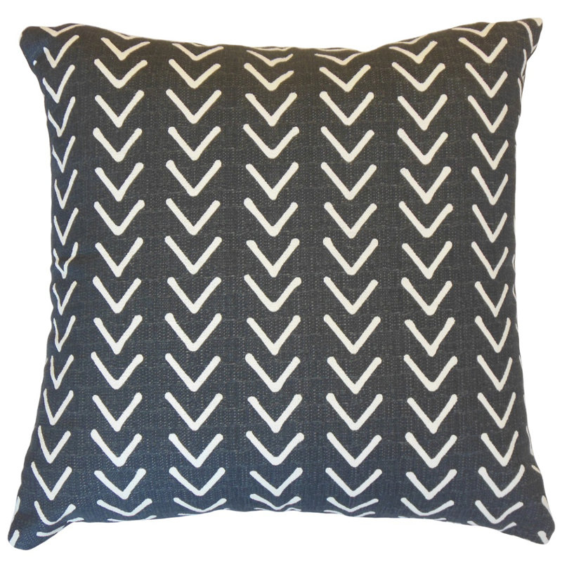 Housse et insert de coussin en coton Roan, 18 po x 18 po, Encre