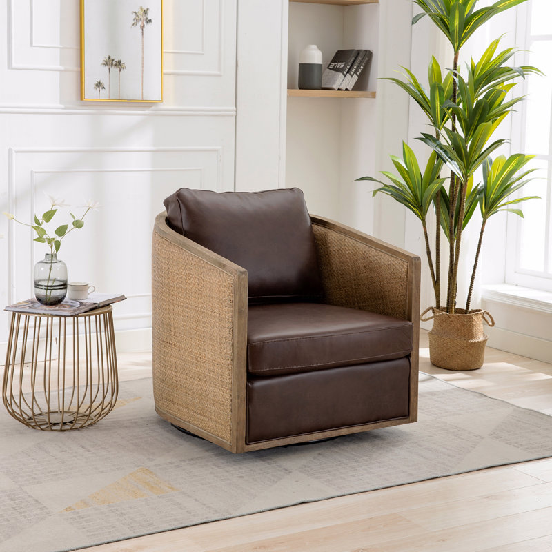 Fauteuil d'appoint pivotant en tonneau, fauteuil d'appoint rond confortable