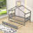 Wood House Bed With Pull-Out Twin Trundle-431005077-431005078