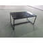 Table basse en verre noir, petite table basse, canapé en verre avec pieds en métal