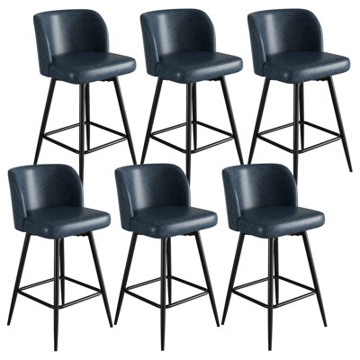 Tabouret de comptoir moderne pivotant rembourré avec structure en métal durable