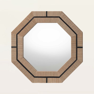 Scully Bohemian Octagon Accent Mirror with Woven Grasscloth Detailing