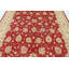 Tapis turc en laine noué à la main 8 x 10,3 pi avec fond rouge et bordure ivoire