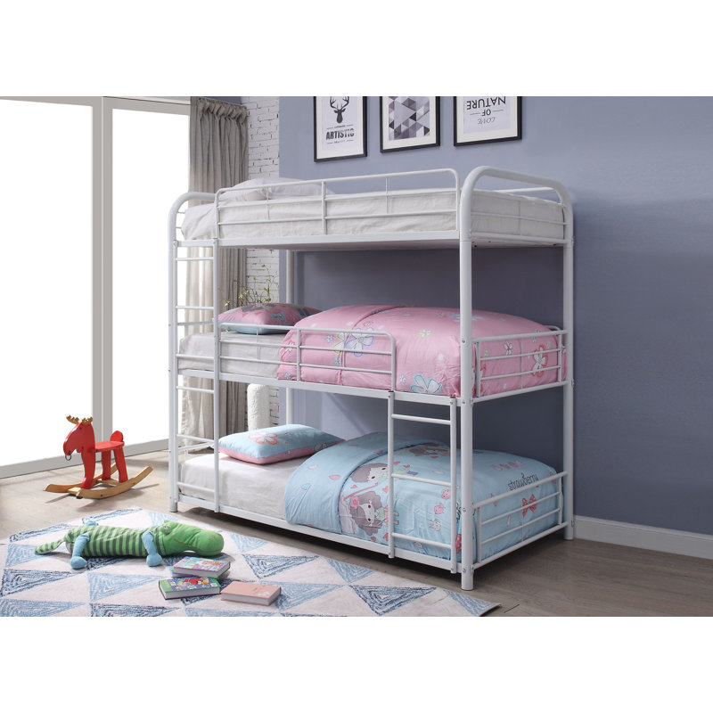 Heng Kids Bunk Bed, Twin, White