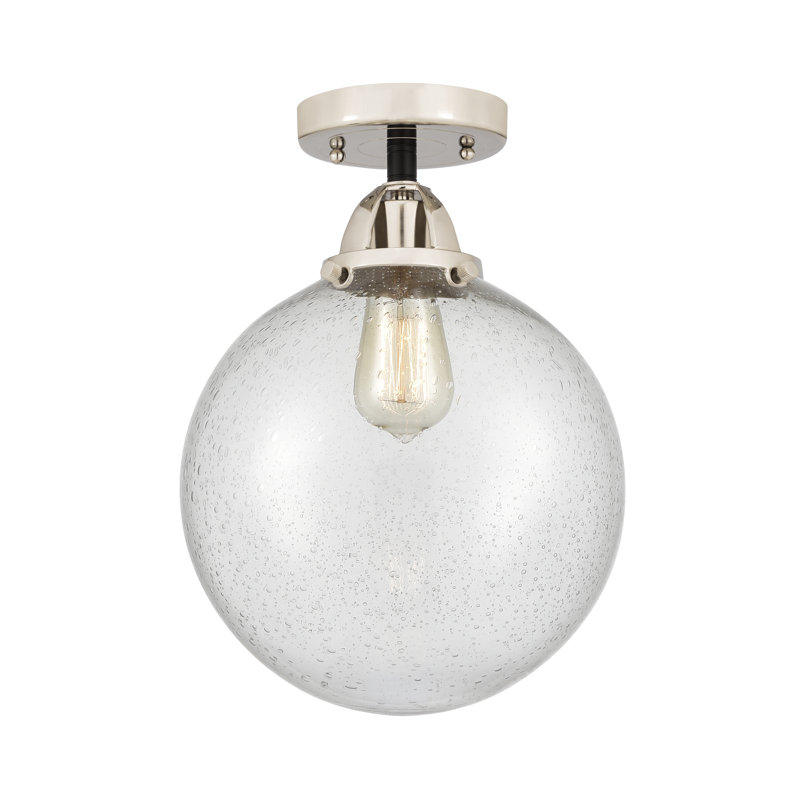 Plafonnier semi-encastré en verre DEL d'Alphonsa, Non, Nickel poli noir, DEL