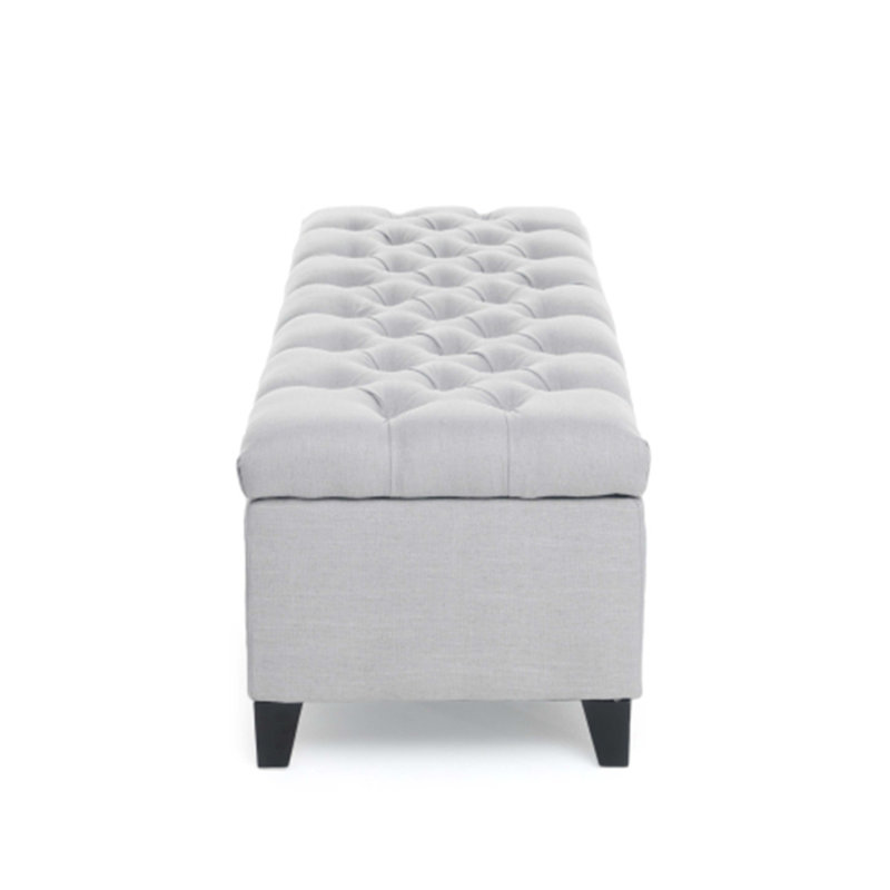 Repose-pieds moderne avec rangement pour le salon, Gris clair
