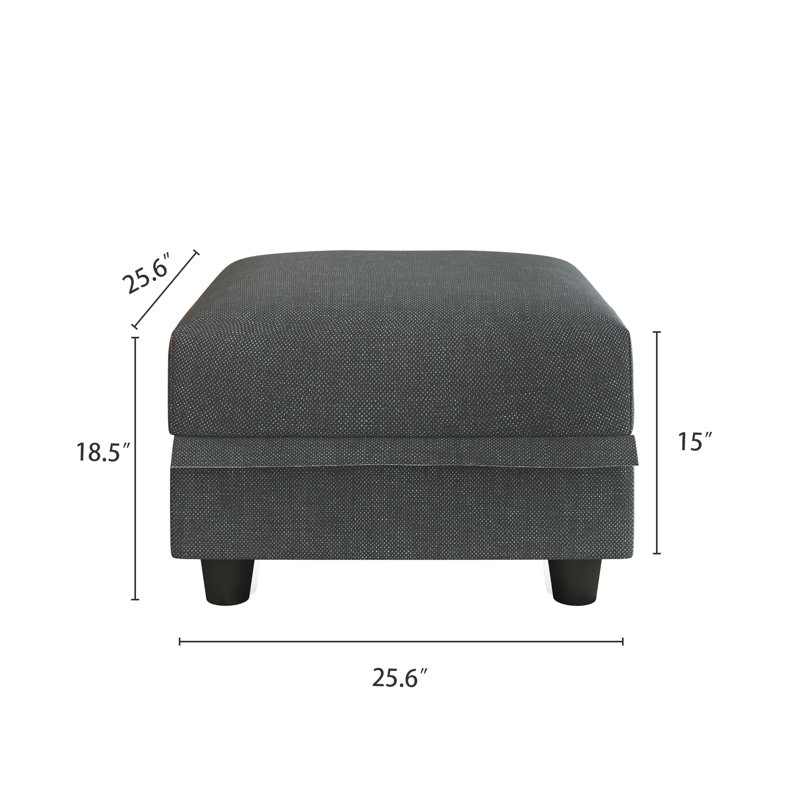 Repose-pieds de rangement en tissu Tomario, Noir