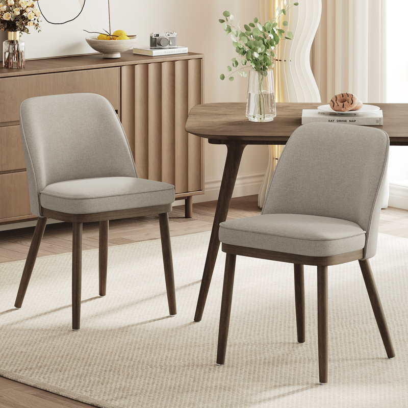 Chaise rembourrée en bois massif, Kaki