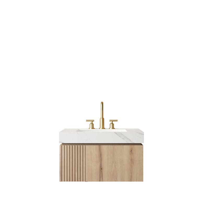 30-Inch Floating Bathroom Vanity With Ceramic Basin