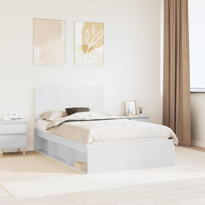 Solid Wood Bed, White, Super King (6')