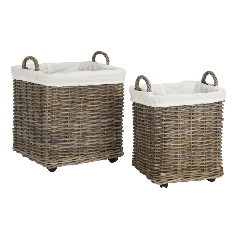 Ensemble de 2 paniers en rotin