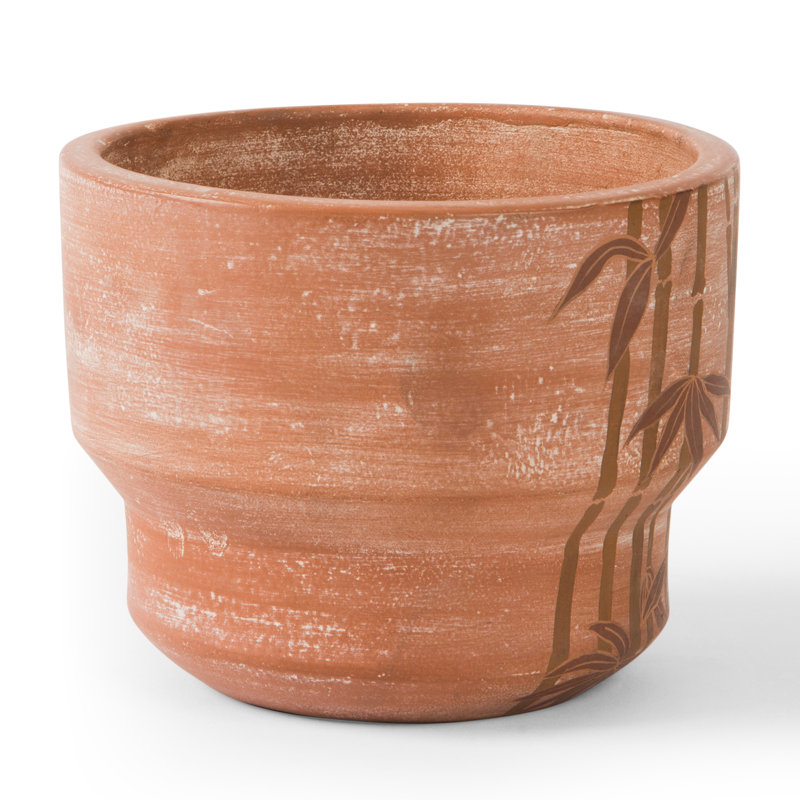 Pot Planter, 6" H x 7" W x 7" D, Brown