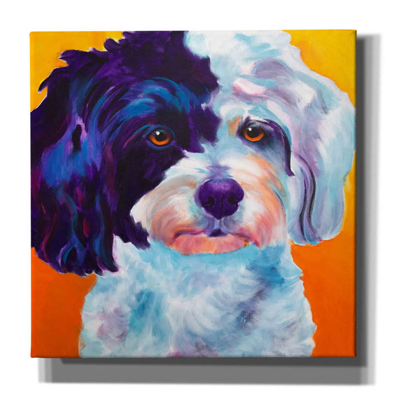 «Teddy Bear Dog» par Dawg Painter, H 12 po x l 12 po x P 0,75 po
