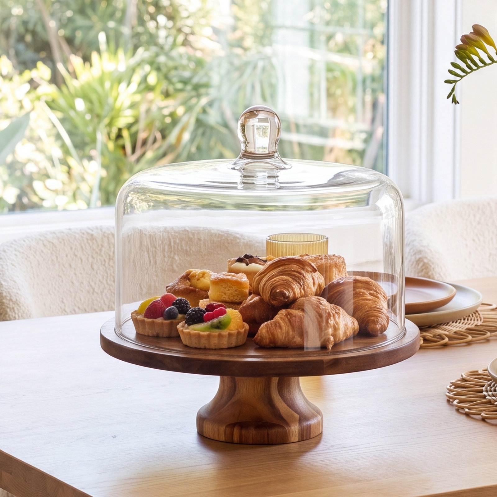 Libbey Acaciawood Cake Stand