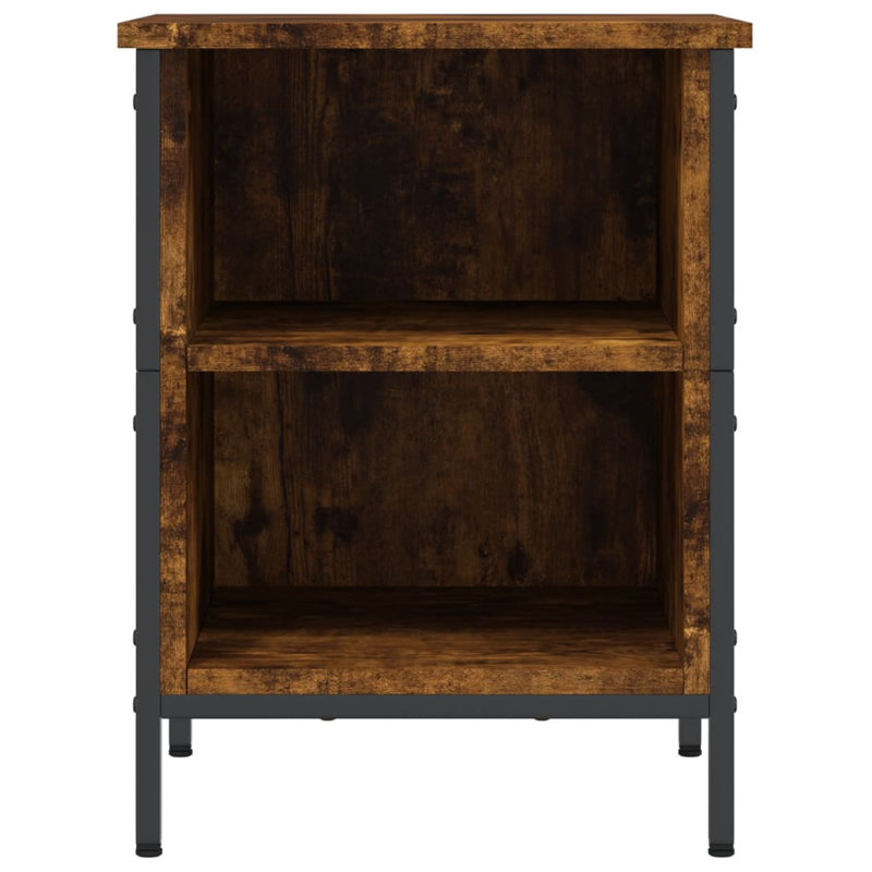 2 Pair Shoe Storage Cabinet, Smoked Oak